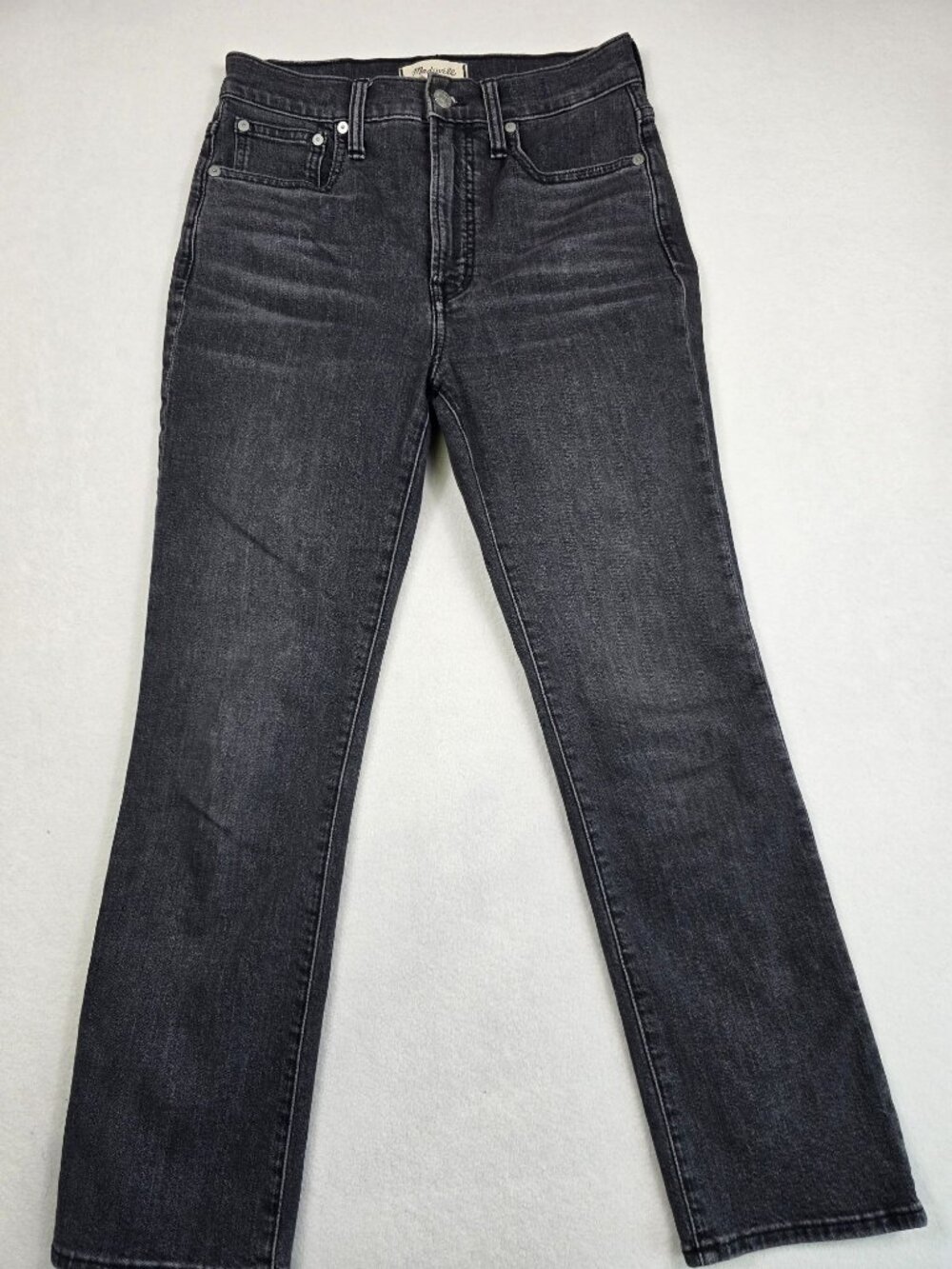 Madewell Womens 25 Slim Demi-Boot Jeans Black Denim